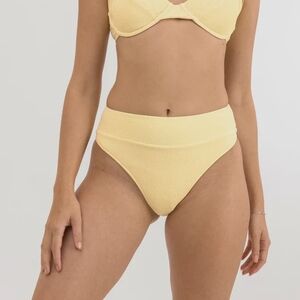 Yellow Ribbed Bikini Set